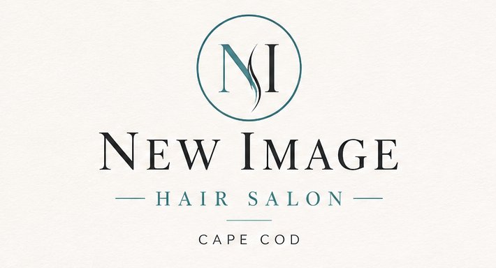 Logo for New Image Hair Salon, Cape Cod, with a circular NI monogram above the text 'New Image' and 'Hair Salon'.